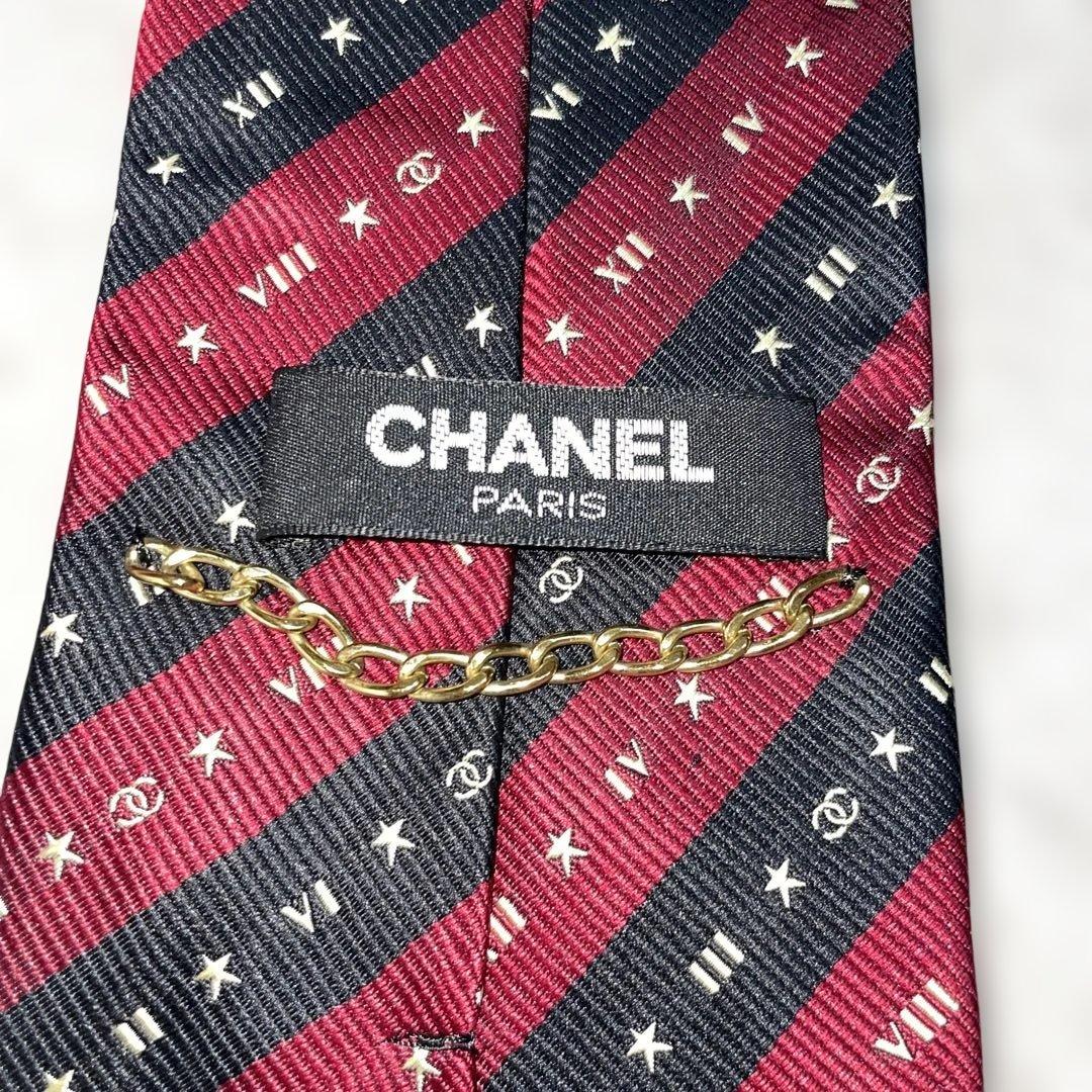 【ネクタイ】シャネル　ココマーク　レジメンタル