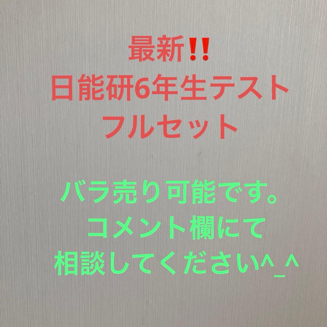 最新！日能研2024年6年生 全国公開模試　育成テスト等フルセット