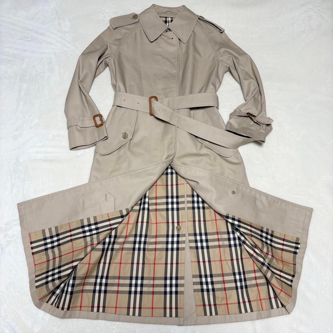 Burberry バーバリー　トレンチコート　チェック　ベルト完備　ベージュ　S