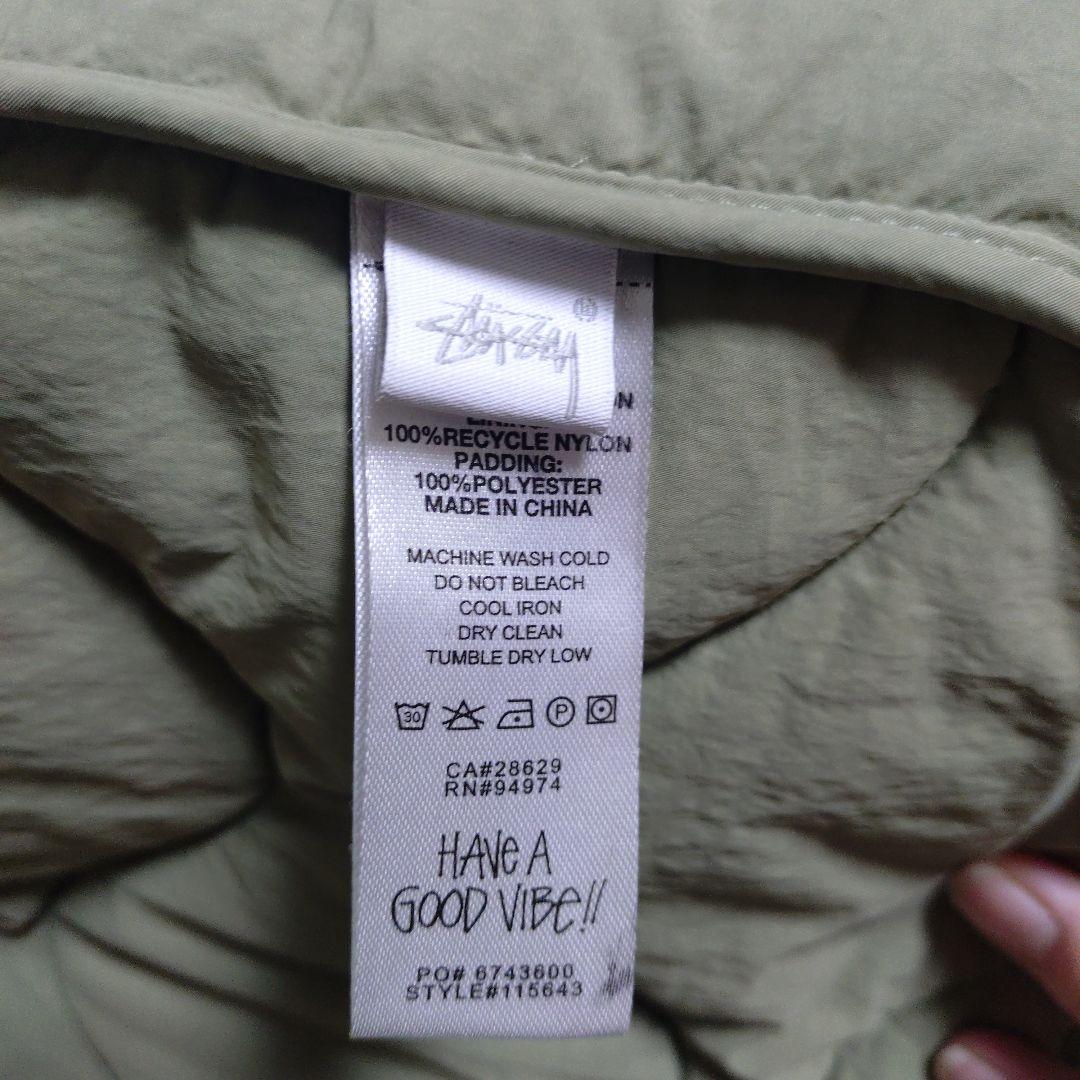 stussy キルティングベスト　Mサイズ　オリーブ