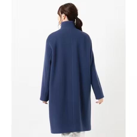 23区　【中村アンさん着用】ダブルクロスベロアスタンドカラーコート　インクブルー