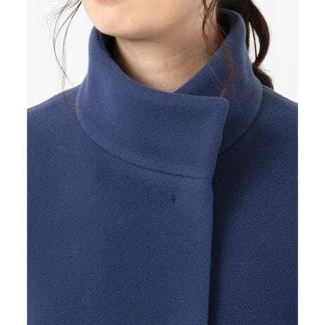 23区　【中村アンさん着用】ダブルクロスベロアスタンドカラーコート　インクブルー