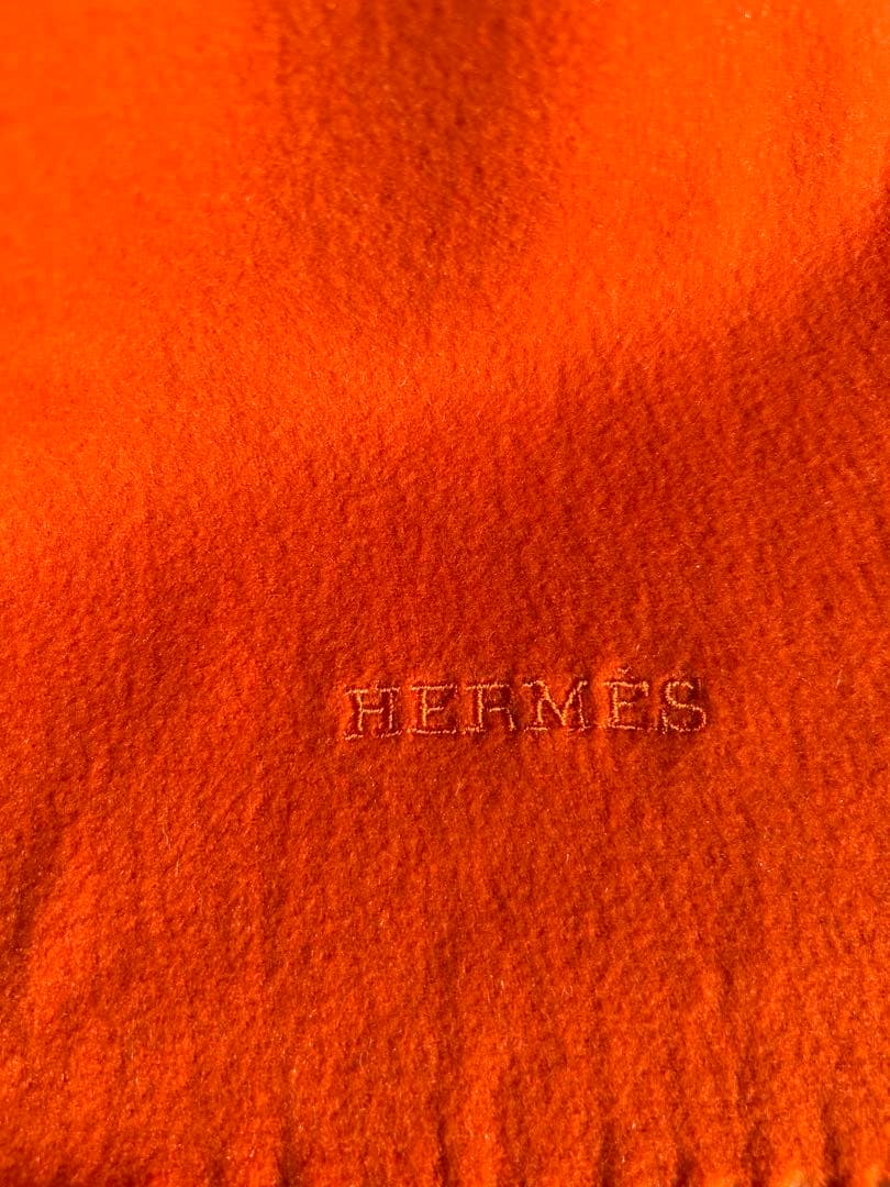 HERMES エルメス　幅70cm カシミヤマフラー　ストール　ヴィンテージ