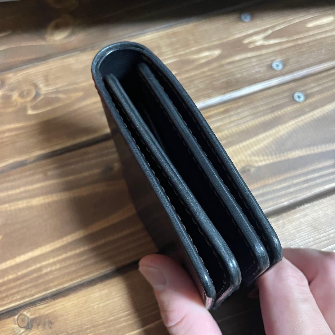 ハーフウォレット　栃木レザー　ワイルドレザー　ブラック