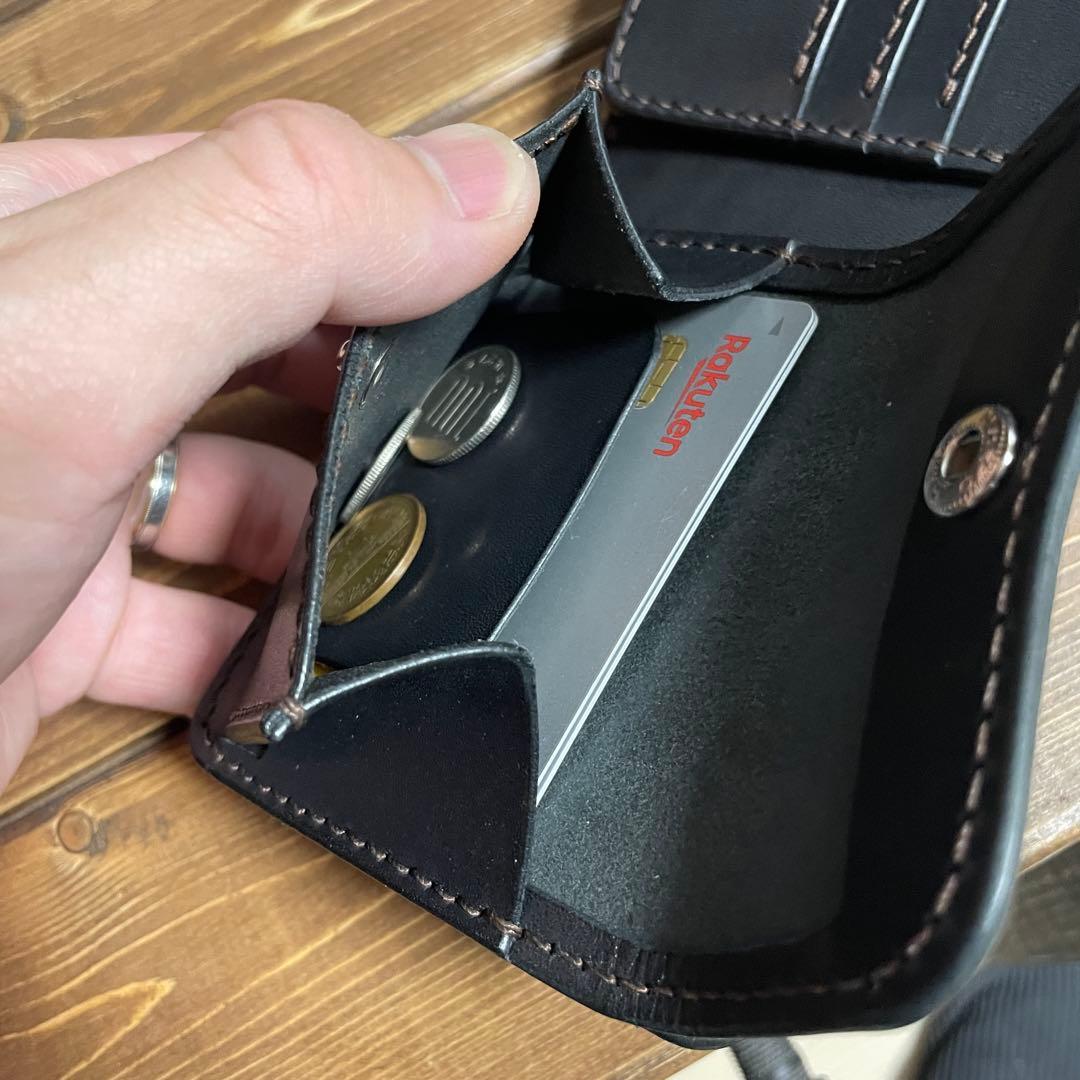 ハーフウォレット　栃木レザー　ワイルドレザー　ブラック