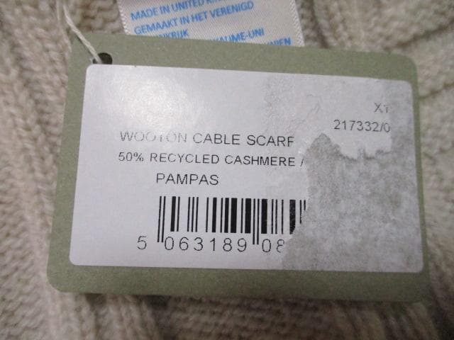 JOHN SMEDLEY　ジョンスメドレー　カシミア　マフラー　未使用品