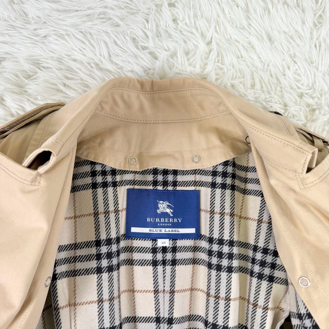 バーバリーブルーレーベル トレンチコート ロング丈 ライナー付 ノバチェック L
