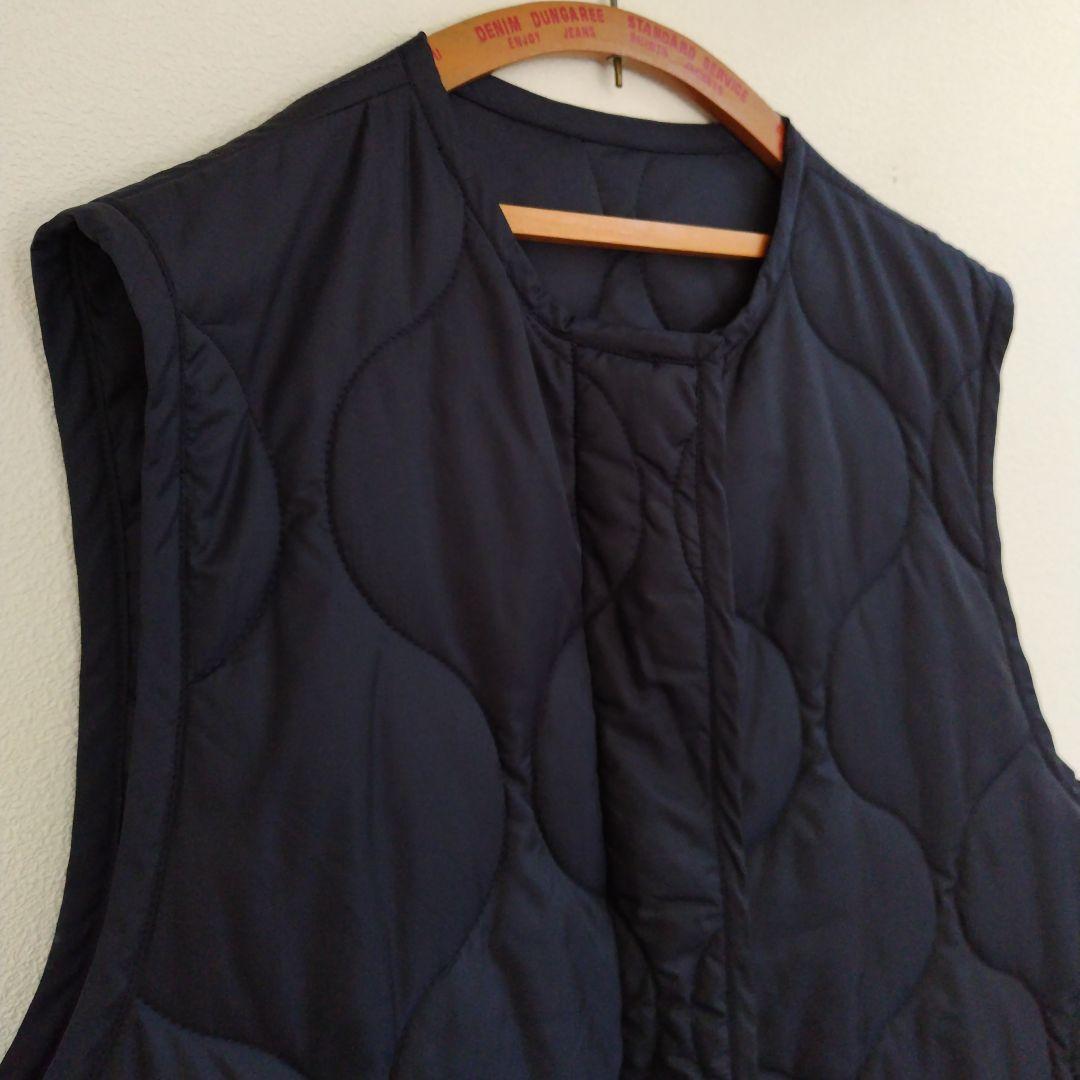 【専用】ヘリンドットサイ キルティング ロング ベスト 紺