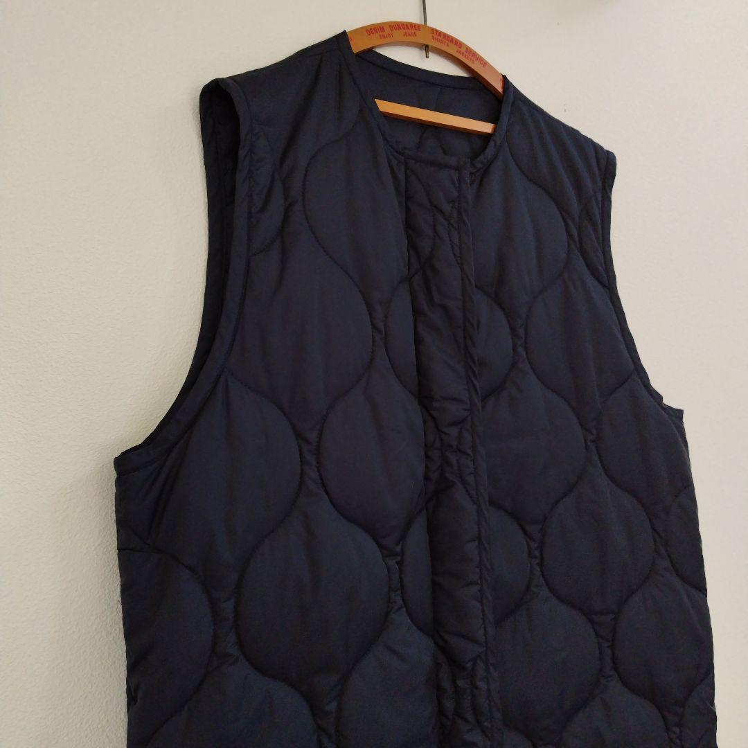 【専用】ヘリンドットサイ キルティング ロング ベスト 紺