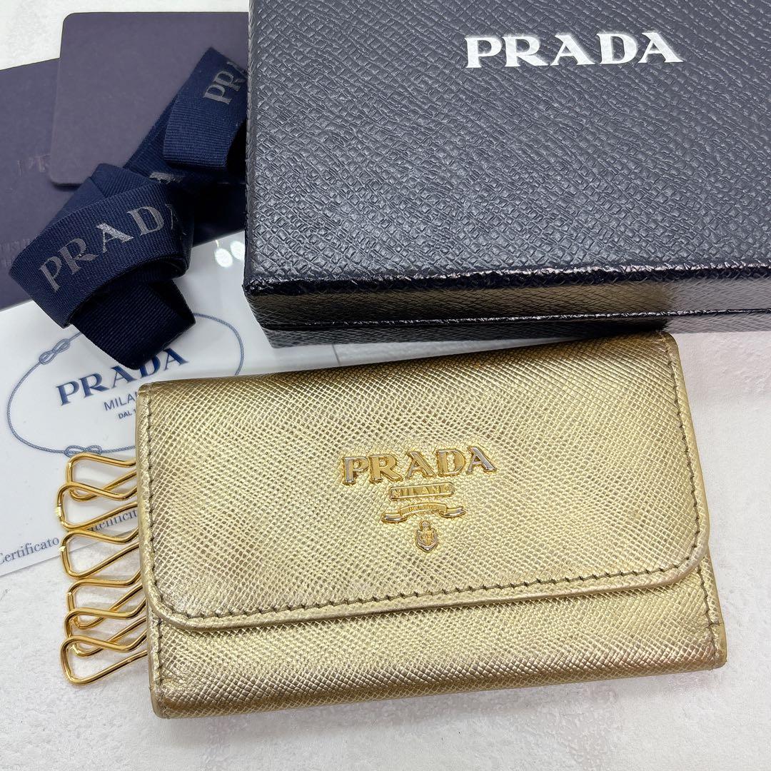 希少✨PRADA プラダ 6連 キーケース レザー ゴールド 箱付き レア