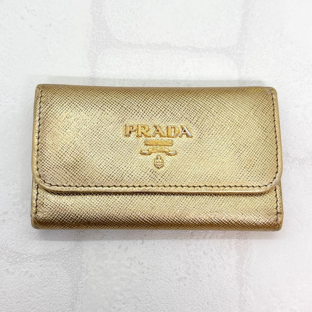希少✨PRADA プラダ 6連 キーケース レザー ゴールド 箱付き レア