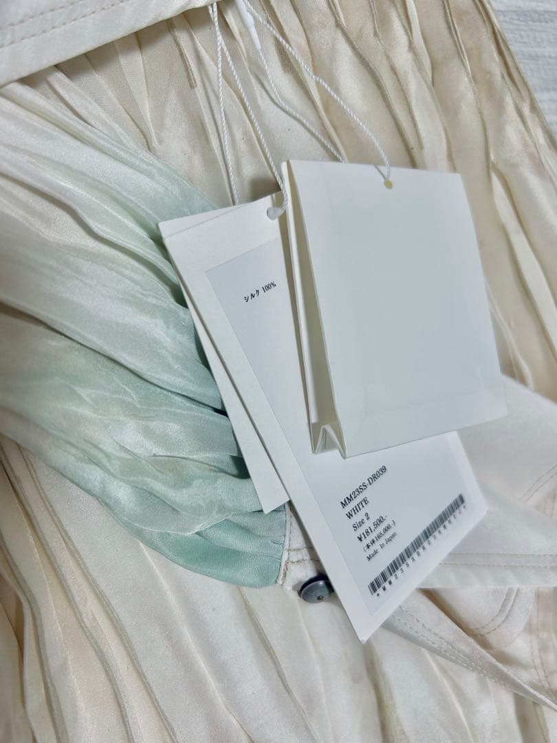 【未使用】Mame Kurogouchi 簾絞り染めシルクシャツドレス