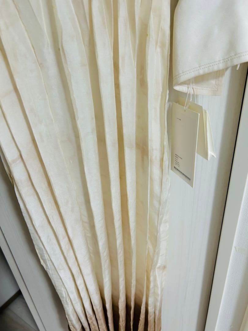 【未使用】Mame Kurogouchi 簾絞り染めシルクシャツドレス