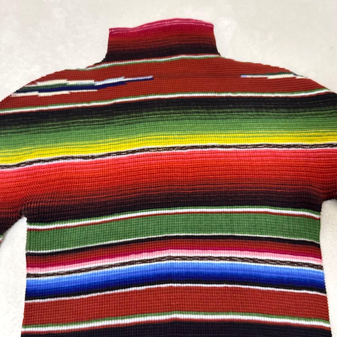 極美品✨ISSEY MIYAKE me プリーツ　長袖　マルチカラー　トップス