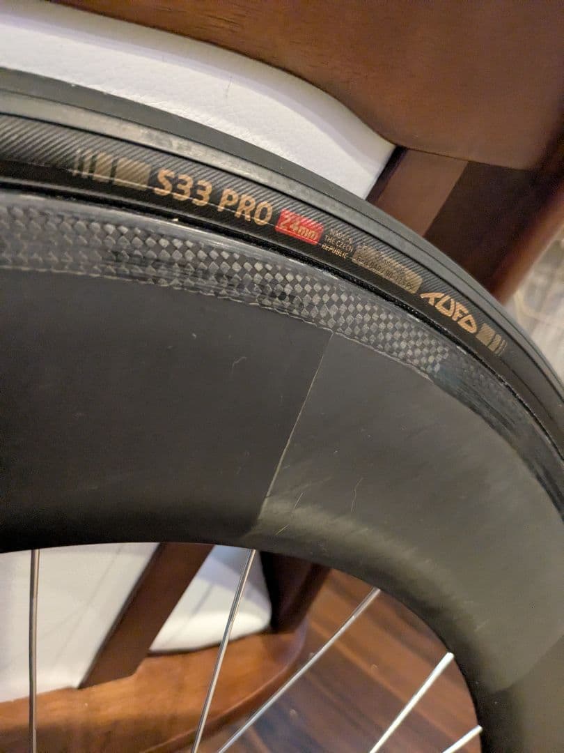 リアTNIリム 手組 チューブラー 90ハイト カーボン ホイール1100g前後