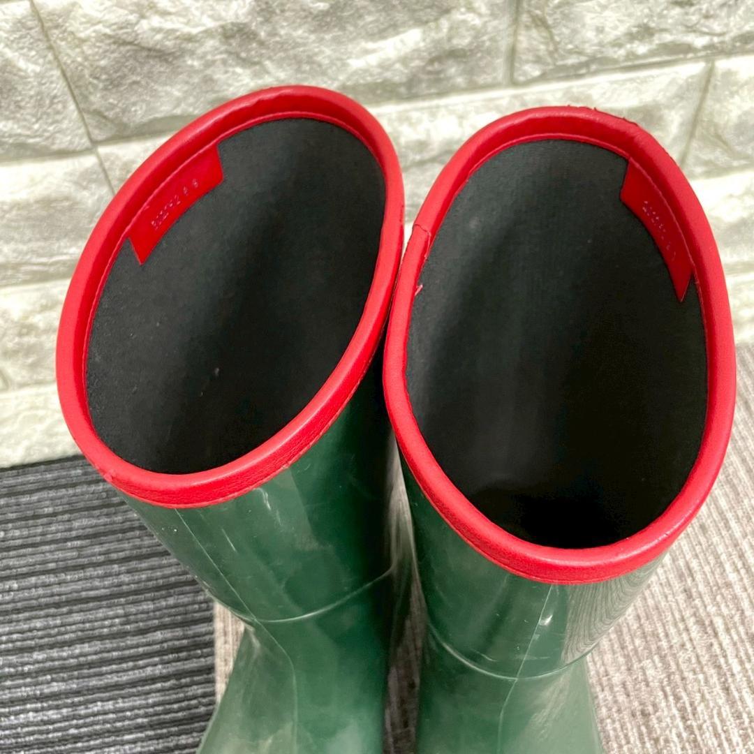 GUCCI　グッチ　レインブーツ　GG　シェリーライン　グリーン