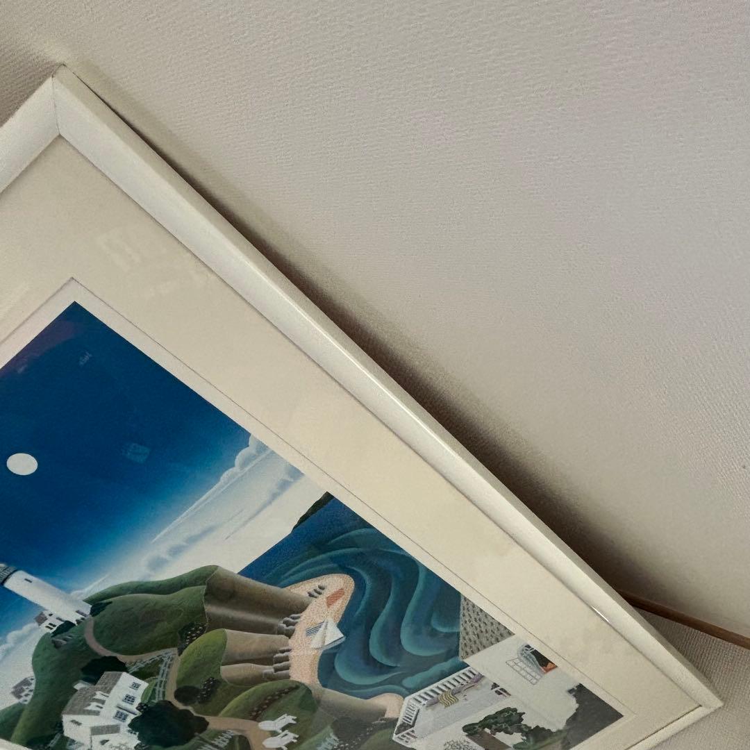 トーマス・マックナイト　ナンタケットの灯台 額入りポスター　アート　ヴィンテージ