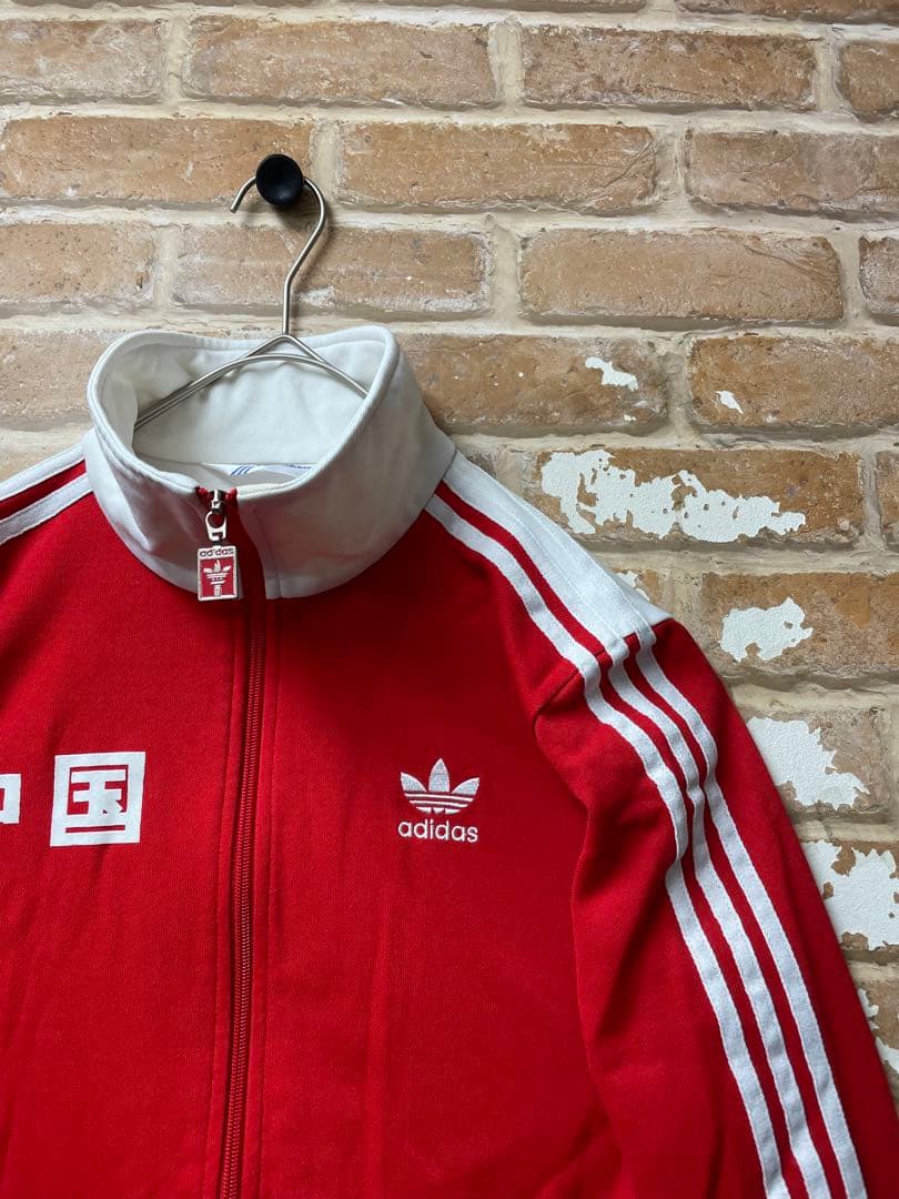 90s adidas アディダス　トラックジャケット　アーカイブ　中国　赤　刺繍
