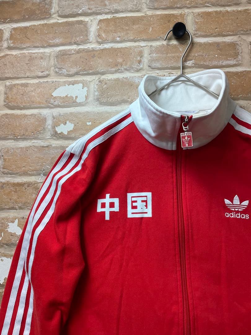 90s adidas アディダス　トラックジャケット　アーカイブ　中国　赤　刺繍