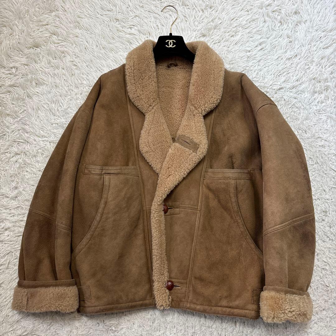 希少【SHEARLING】USA くるみボタン　ムートン　ボアスエード　US M