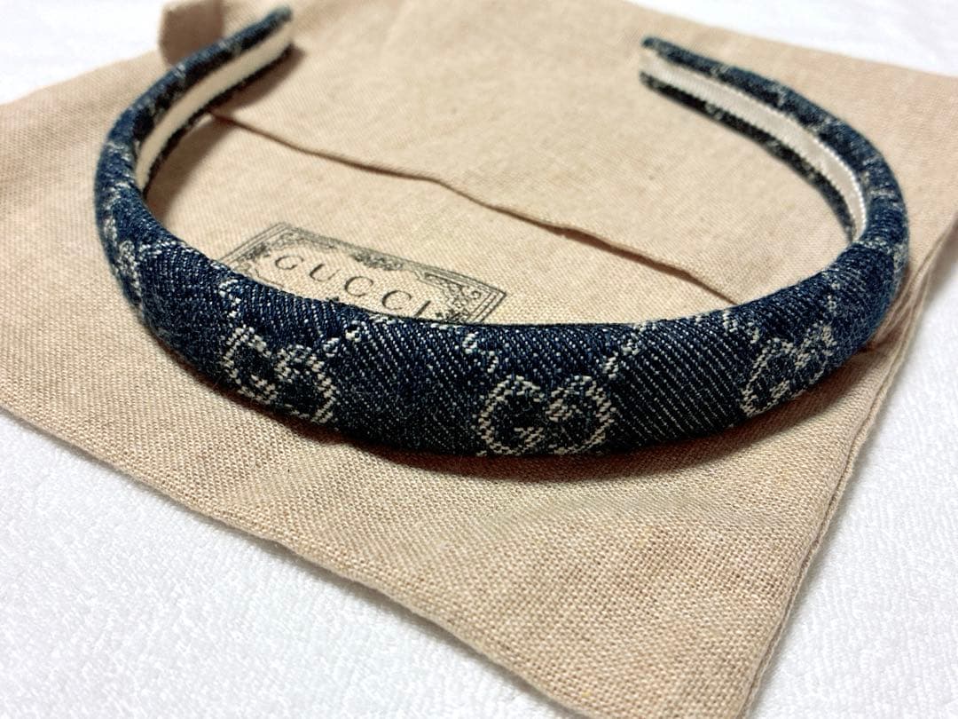 ♡GUCCI 【グッチ】♡ GGキャンバス デニムカチューシャ