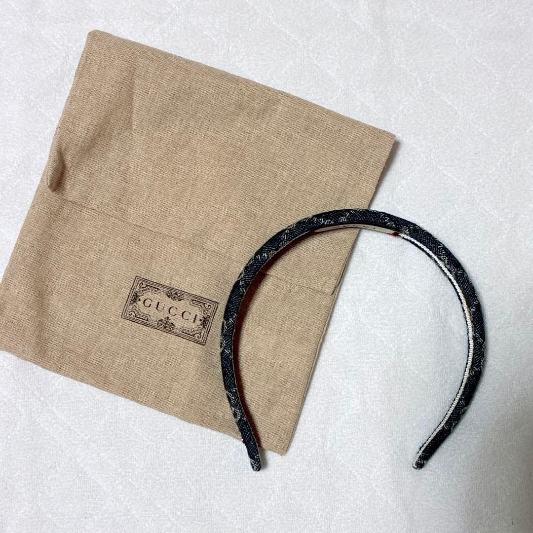 ♡GUCCI 【グッチ】♡ GGキャンバス デニムカチューシャ