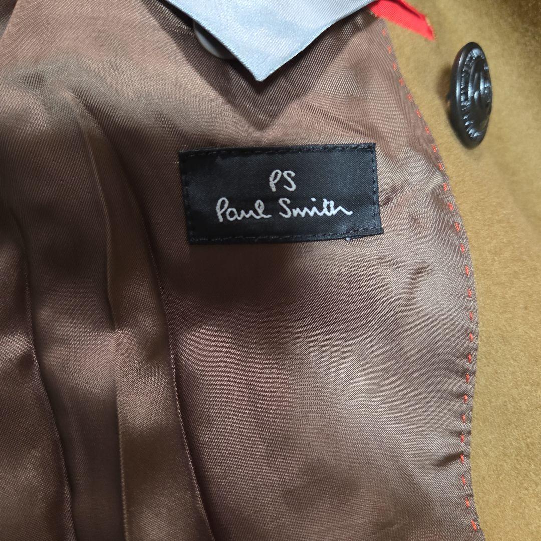 美品 ポールスミス カシミア混 Lサイズ キャメル Pコート