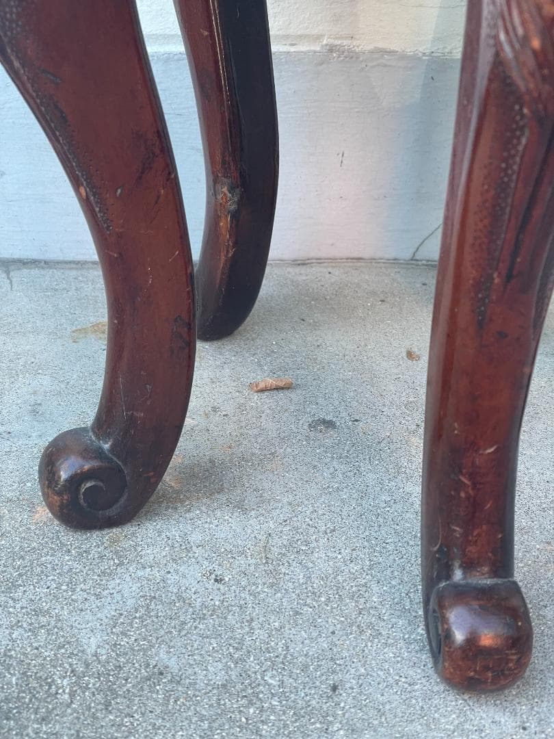 中国 アンティーク ヨーロッパ 猫足 脚 獅子 スツール テーブル 花台 彫刻