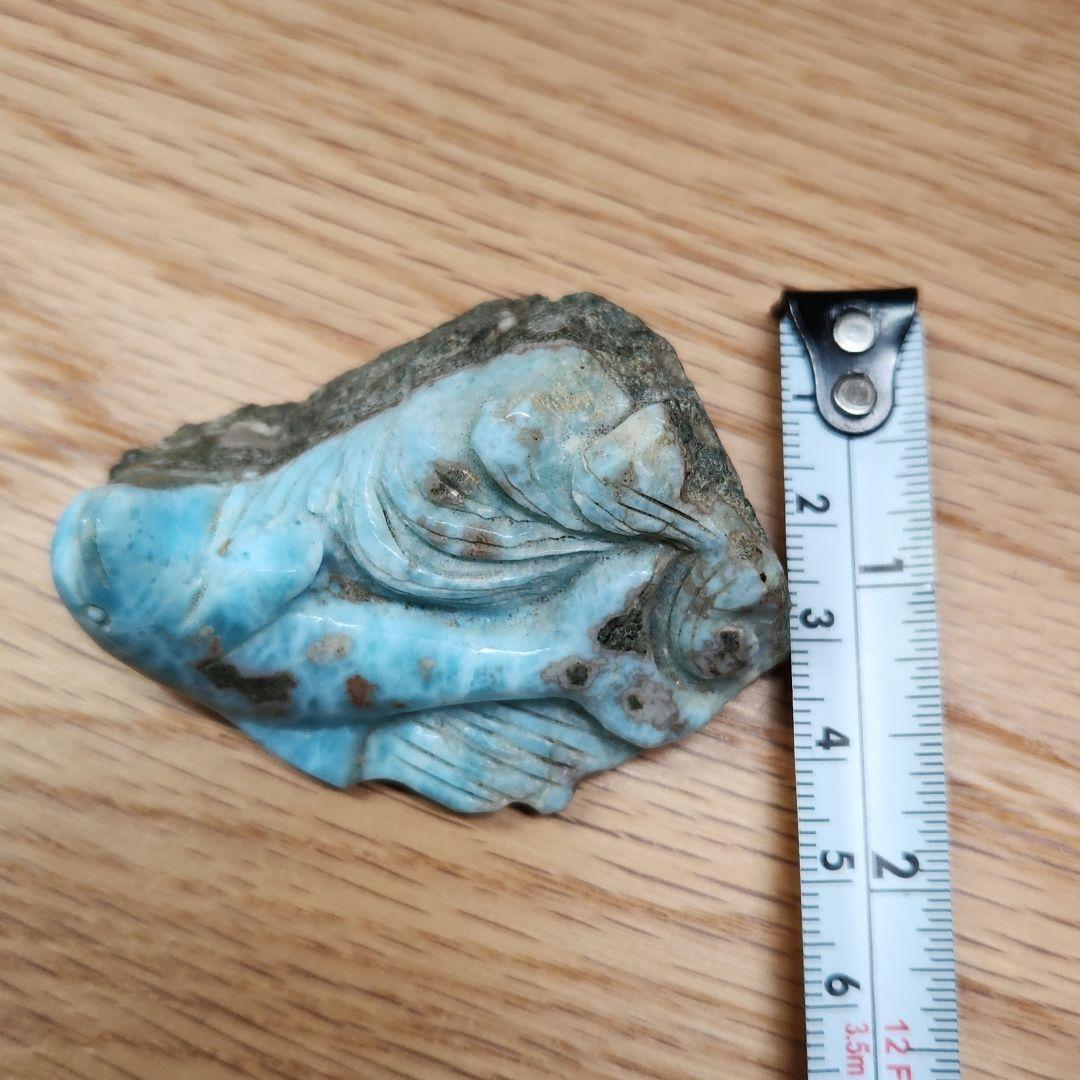 週末限定価格 ラリマー 原石 イルカ彫刻 置物