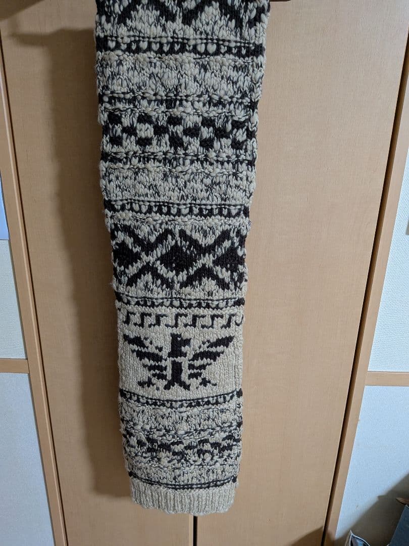 RRL ハンドニットマフラーイーグル柄　中古美品