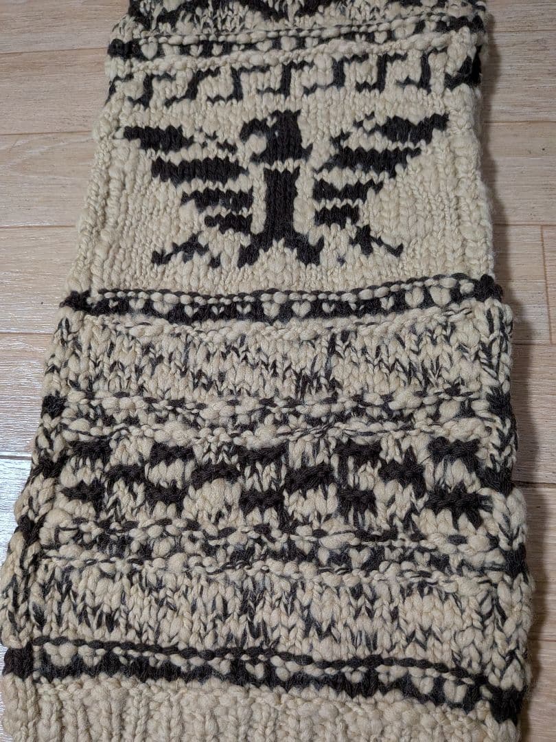 RRL ハンドニットマフラーイーグル柄　中古美品