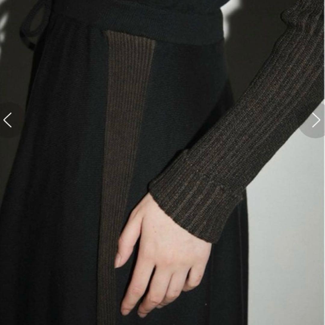 PAMEO POSE Chain Line Knit Dress ロング 黒