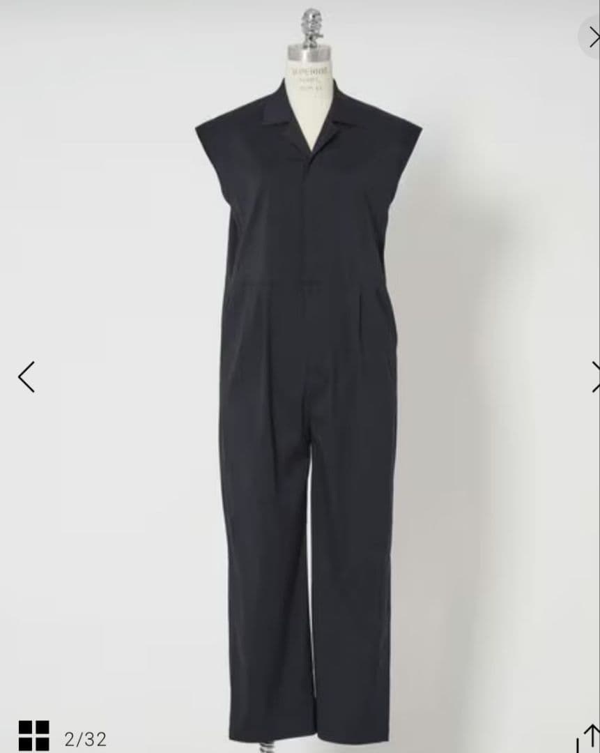 coa conte オープンカラー オールインワン ネイビー