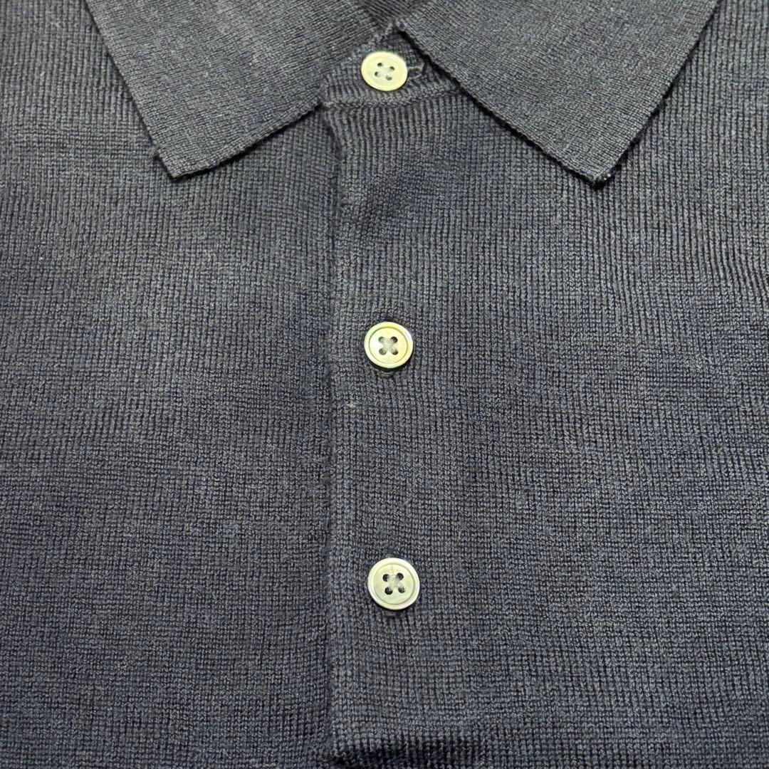 ブルックスブラザーズ ネイビー 長袖ニットポロ M