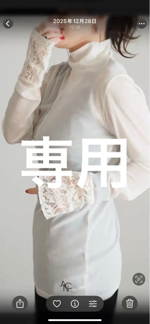 ANIECA ハイネックシアートップス未使用