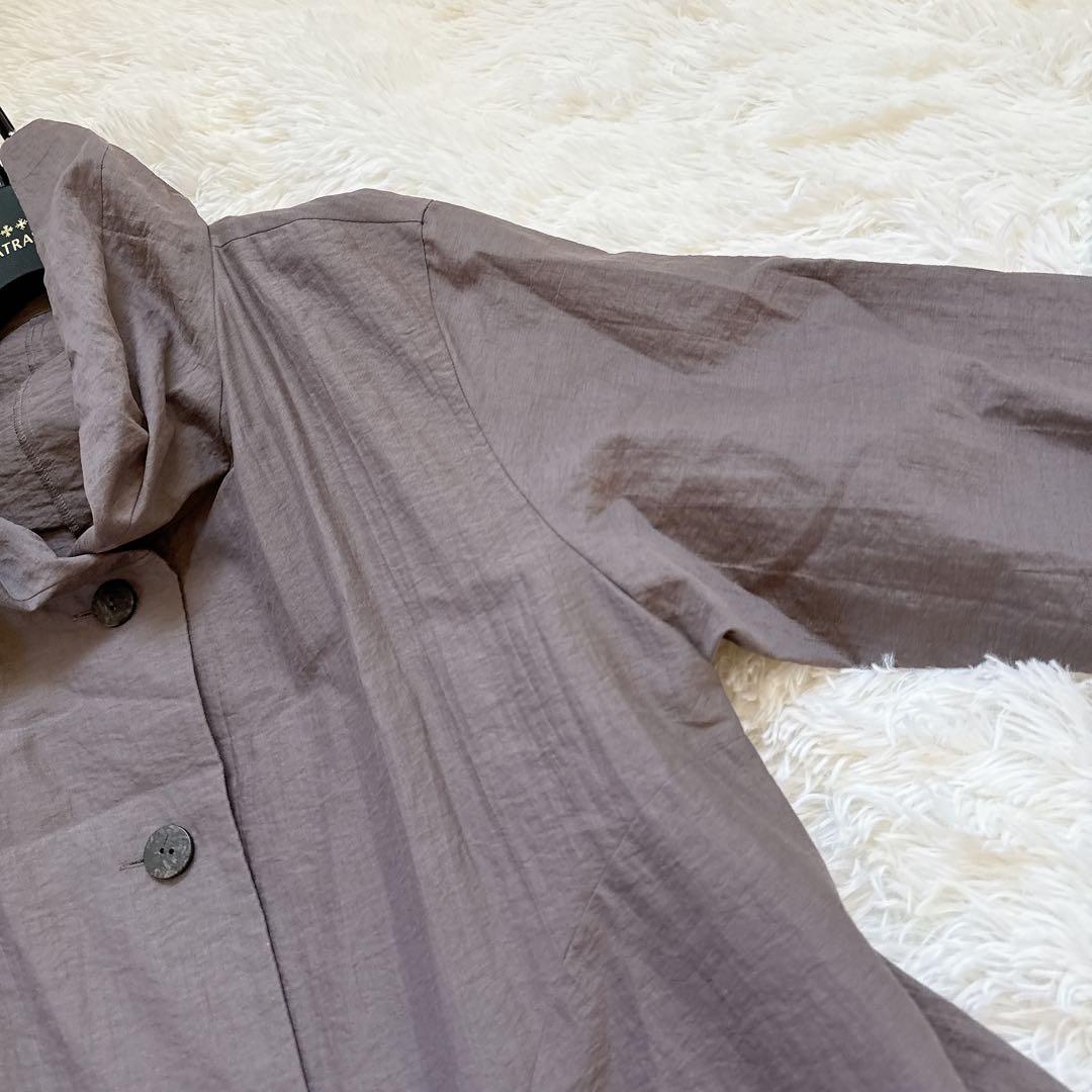 センソユニコ　慈雨　ナイロンコート　変形　コクーン　ショールカラー　サイズ40