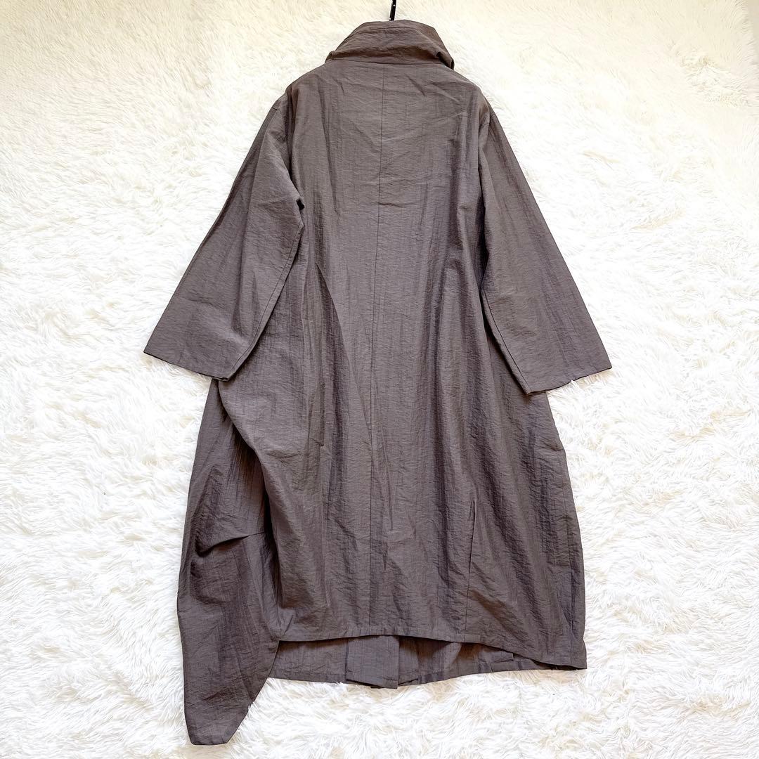 センソユニコ　慈雨　ナイロンコート　変形　コクーン　ショールカラー　サイズ40