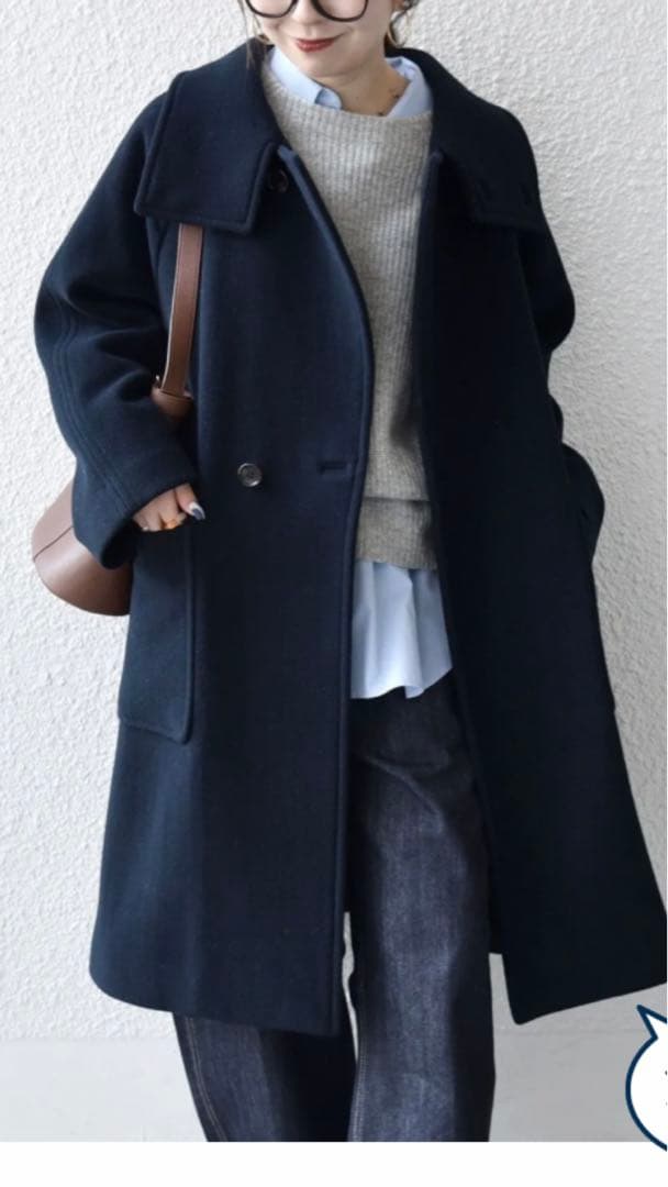 SHIPS any: PURE WOOL スタンド ＆ ビッグカラー コート