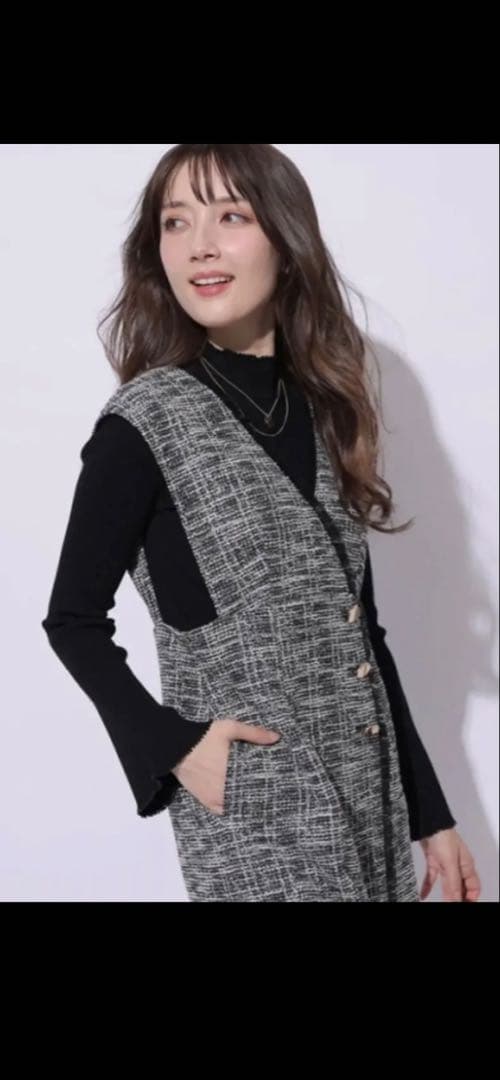 【Apuweiser-riche】ラップツイードジャンスカ