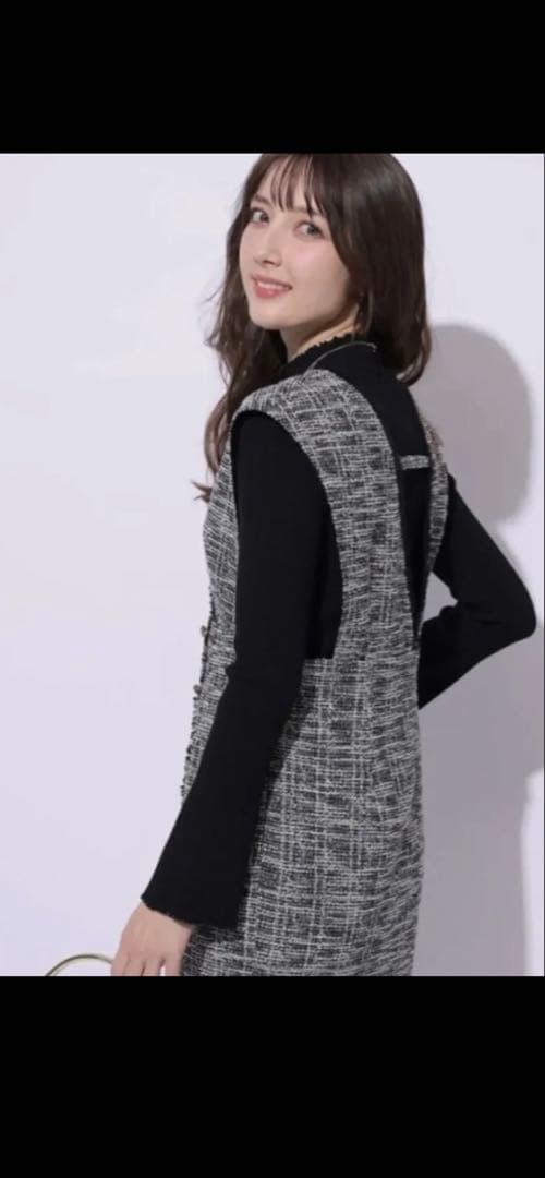 【Apuweiser-riche】ラップツイードジャンスカ