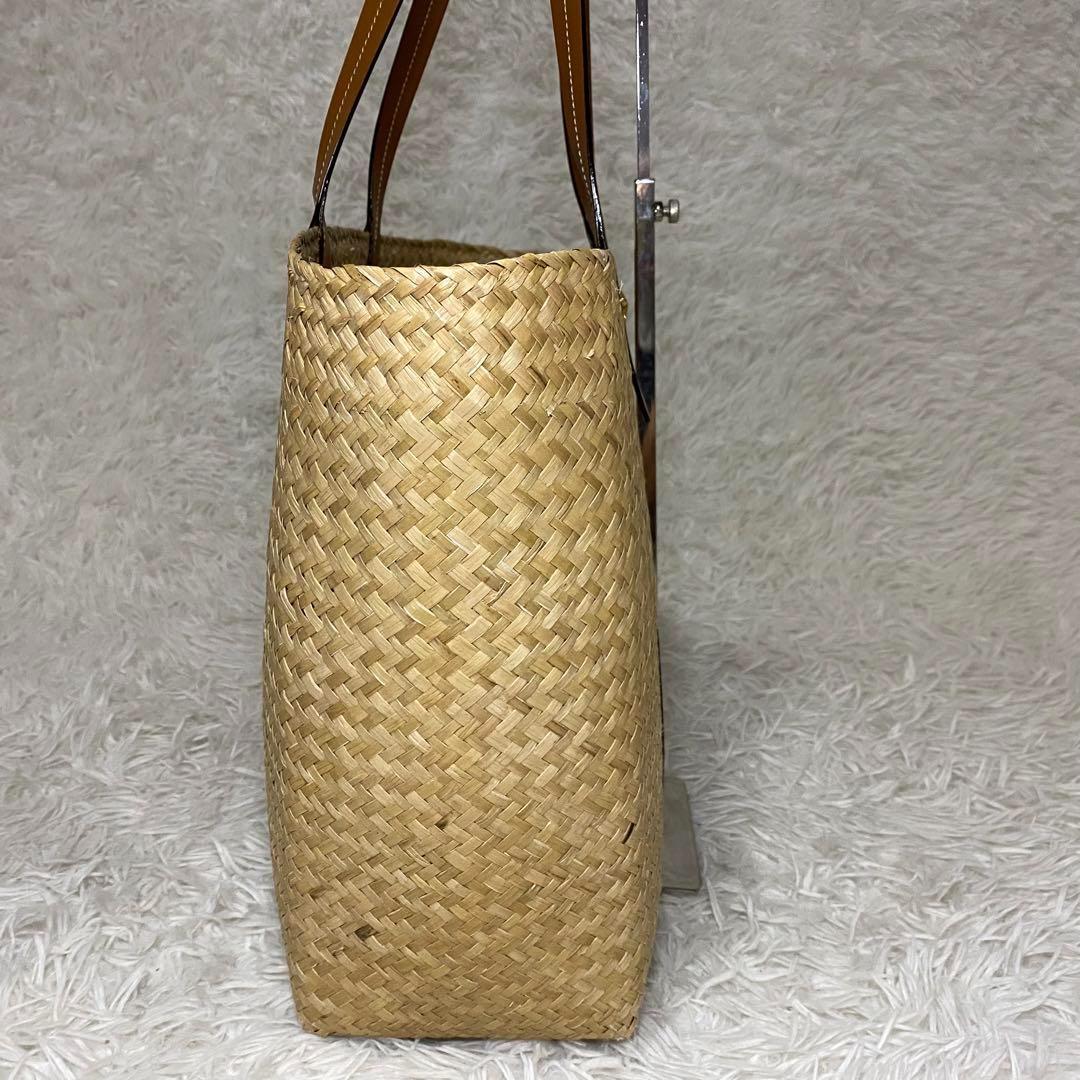 ジミーチュウロンドン　ラフィアトート　かごバッグ　スタッズ　星　大容量　レザー