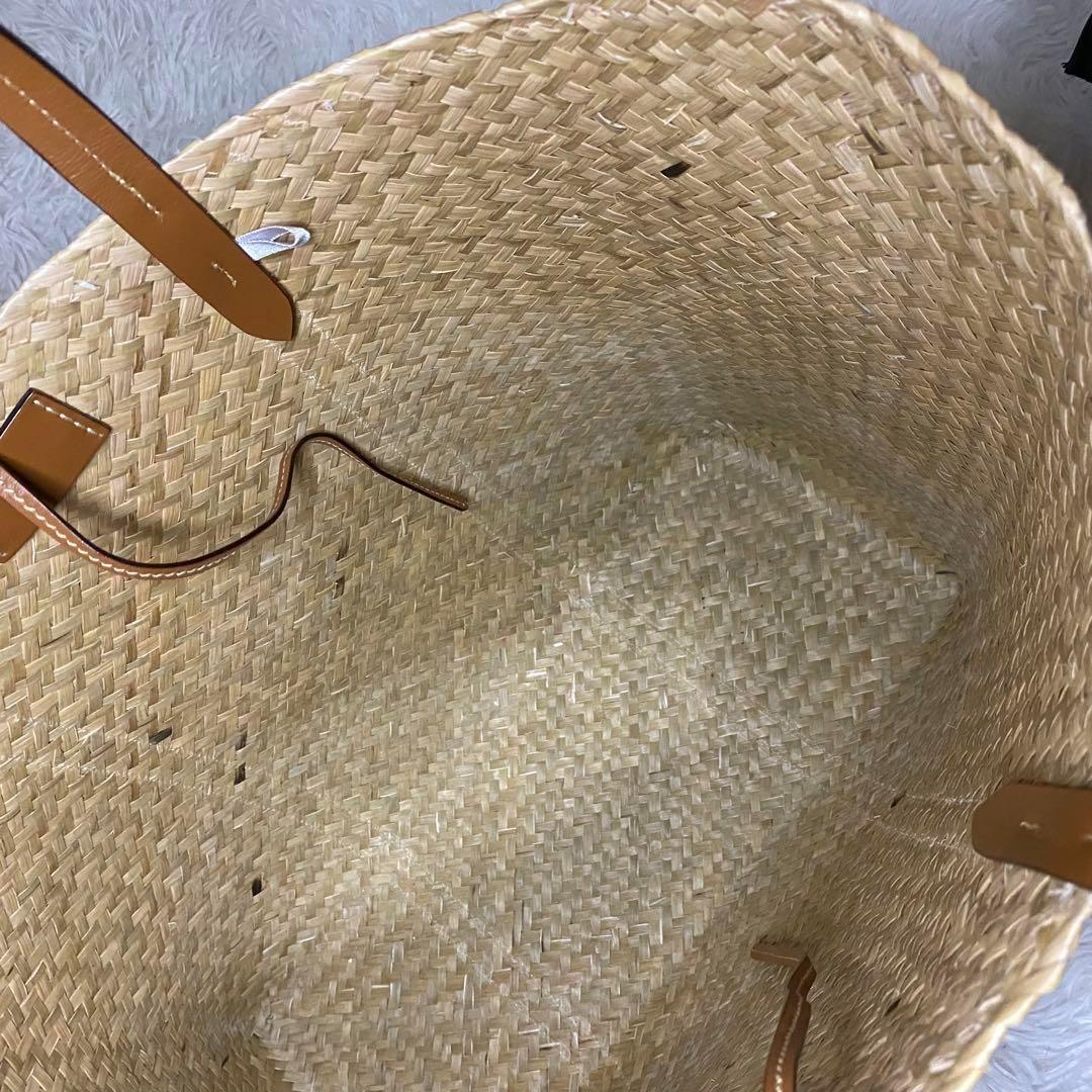 ジミーチュウロンドン　ラフィアトート　かごバッグ　スタッズ　星　大容量　レザー