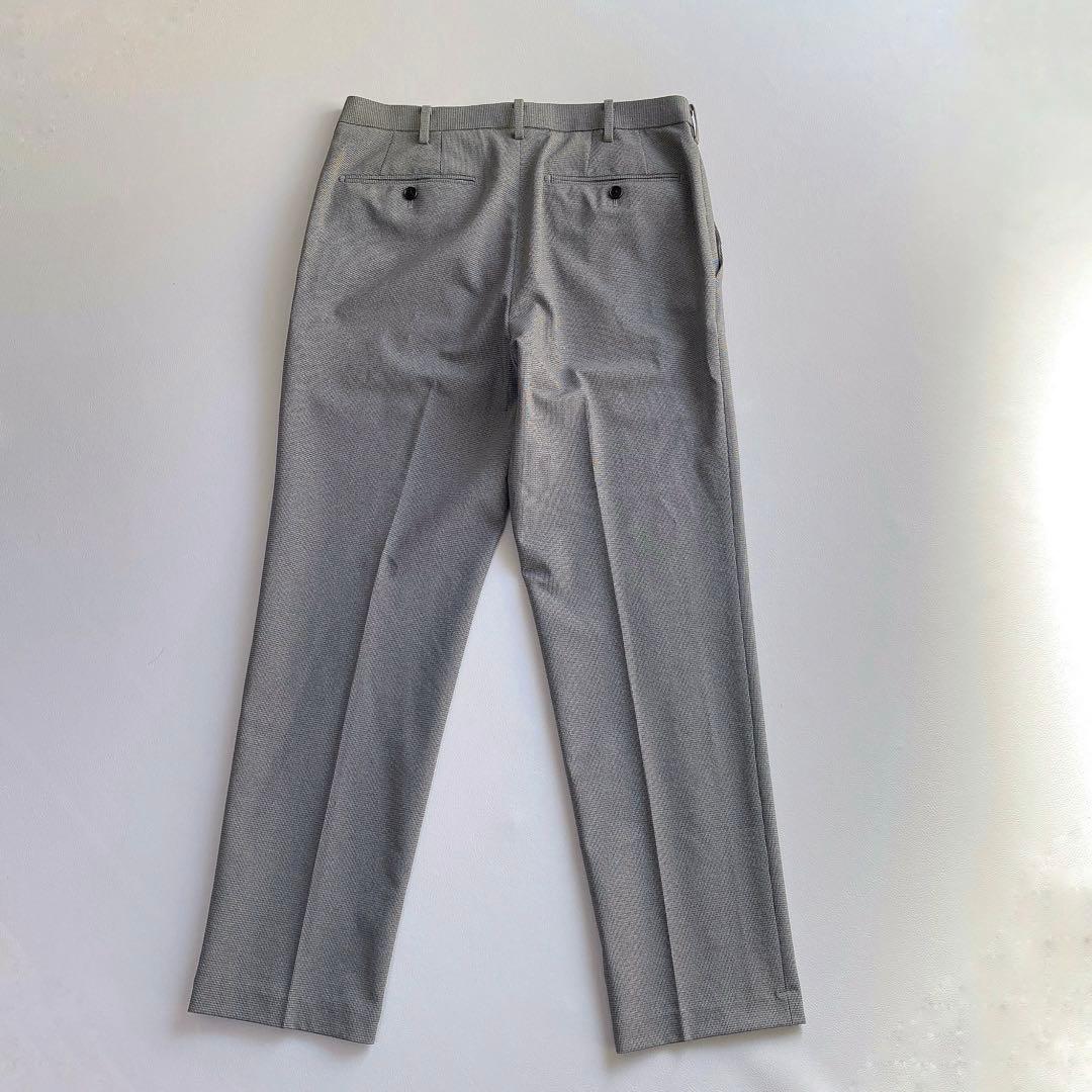 極美品 UNIQLO 感動スーツ セットアップ 千鳥柄 洗える グレー M