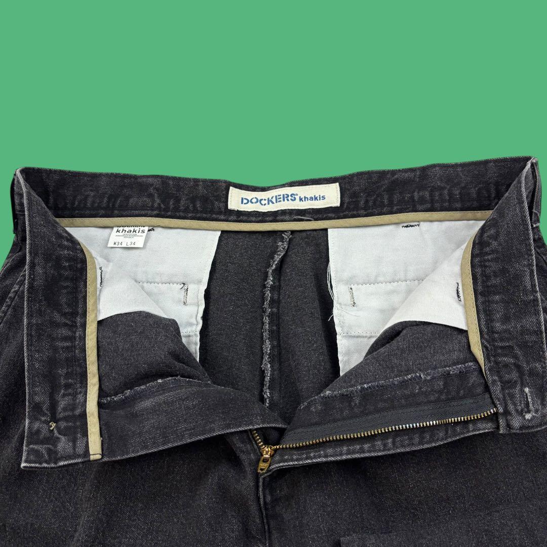 90s Dockers 2タック ブラックデニムスラックス W34 Levi's