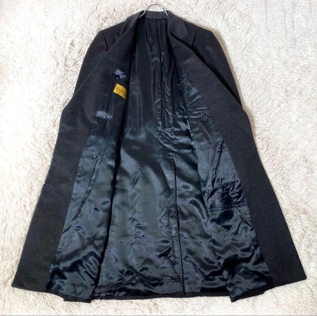 美品 ポールスチュアート 本国ライン カシミア混ダブルチェスターコート カナダ製