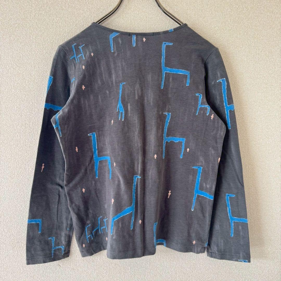 【ミナペルホネン】長袖　カットソー　動物柄　綿　グレー　サイズ38