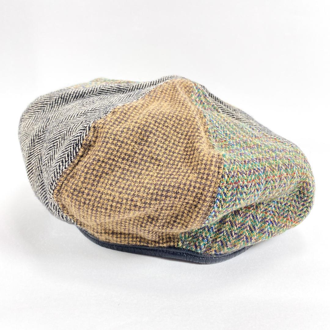 KAPITAL キャピタル ツイード パッチワーク ベレー帽 ヘリンボーン