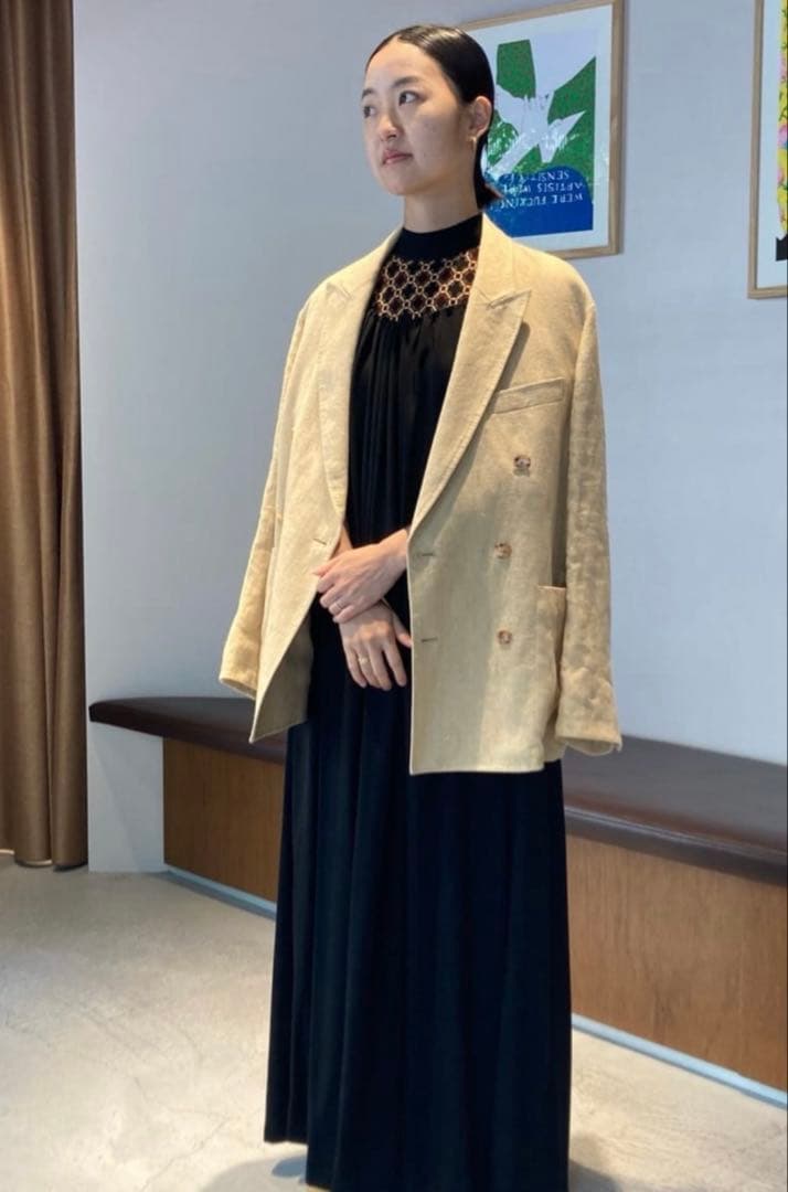 週末値下げ❣️CABaN【美品】キュプラジャージー ギャザーキャミワンピ S 黒♦︎