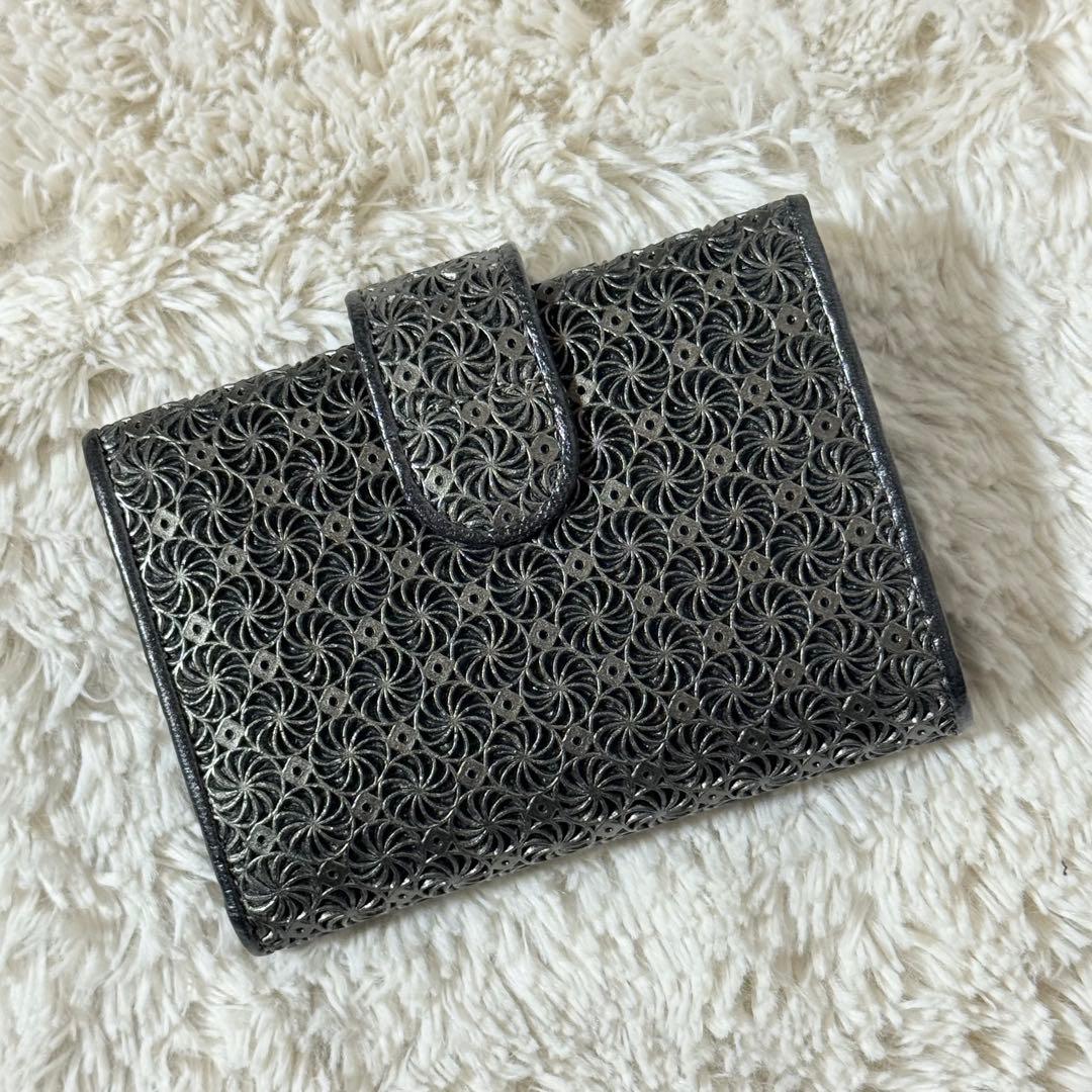 ⭐️新品未使用⭐️　ヒロコハヤシ　GIRASOLE　二つ折り財布　メタリック加工