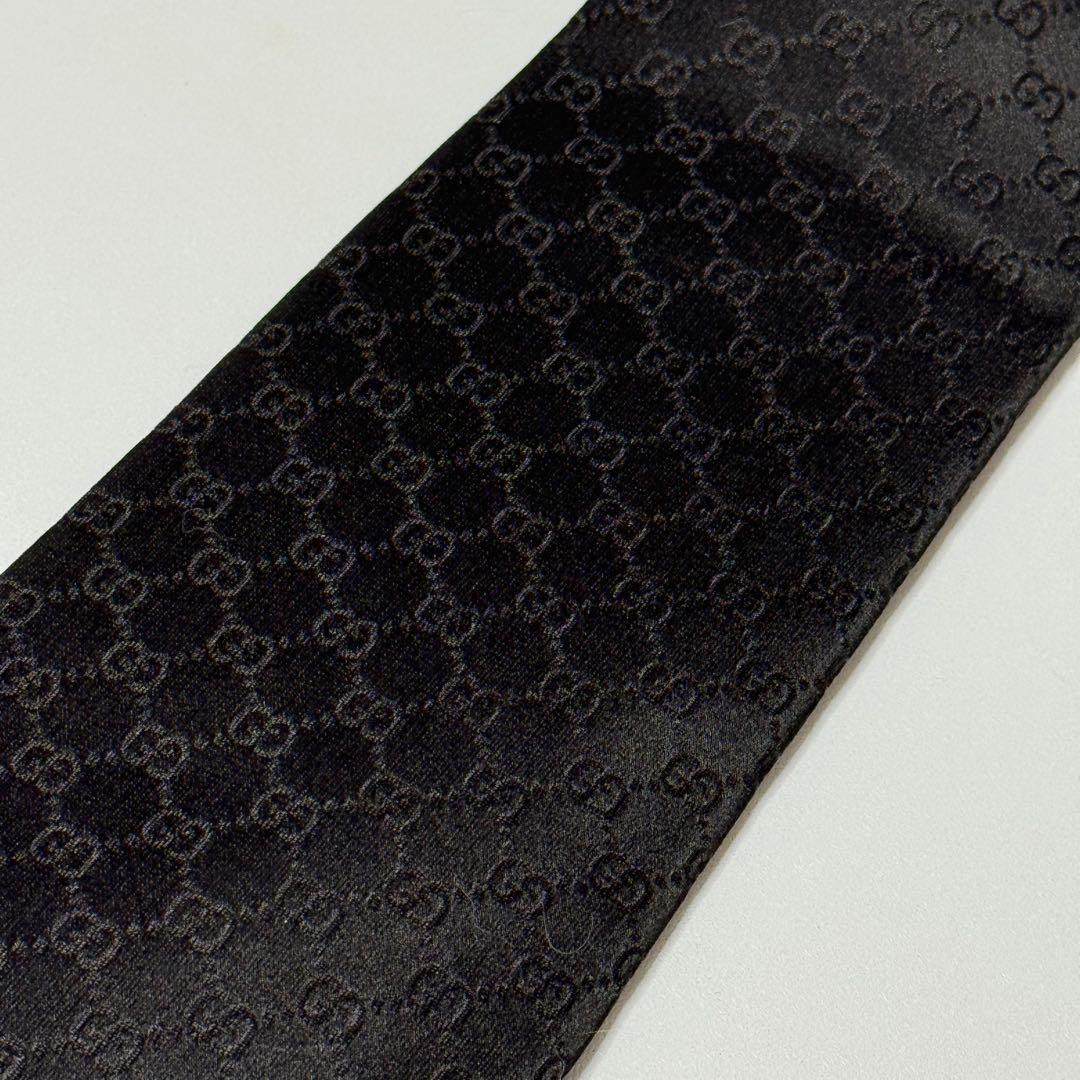 GUCCI gg 総柄 ブラック／黒色 ネクタイ 069039